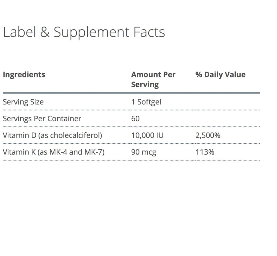 D3 10,000 + Vitamin K